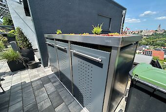 Edelstahl-Mülltonnenbox